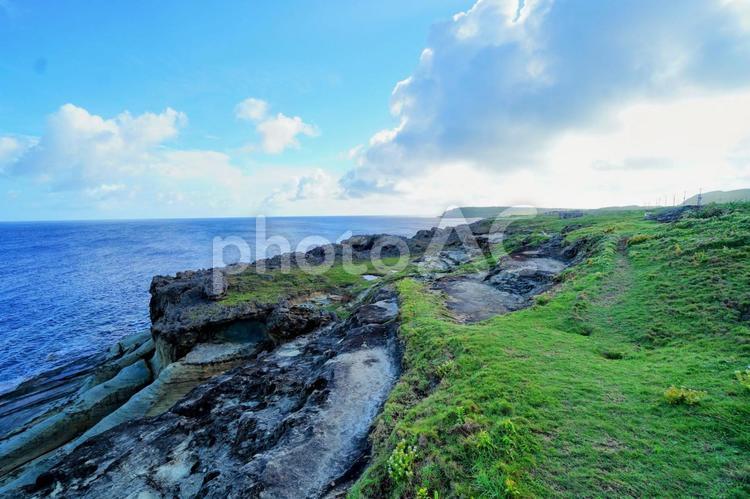 沖縄・与那国島の久部良から見る海 与那国島,久部良,日本最西端の写真素材