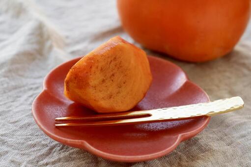 カットした柿 柿,秋,オレンジ色の写真素材