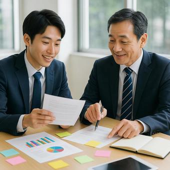 資料確認と打ち合わせ 資料確認と打ち合わせの写真