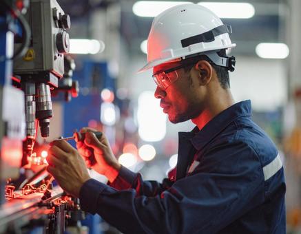 工場の産業用製造装置のマシンメンテナンス 工場の産業用製造装置のマシンメンテナンスの写真