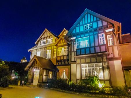 【福岡県】北九州市・旧門司三井倶楽部 旧門司三井倶楽部,夜,夜景の写真素材