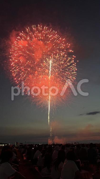 柏崎打ち上げ花火 柏崎花火,花火,海上花火の写真素材
