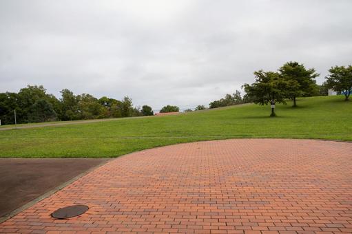 曇り空の公園 曇り空の公園 道の駅,愛ランド湧別,サロマ憩いの森の写真素材