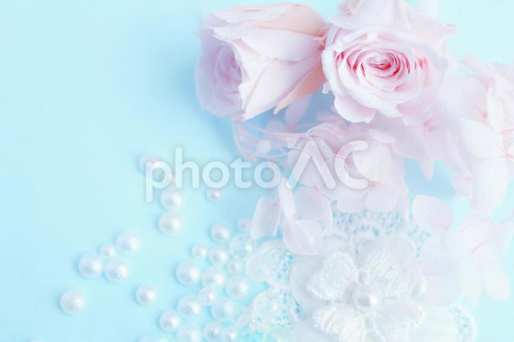 パステルカラーの花の背景 花,ピンク,パールの写真素材