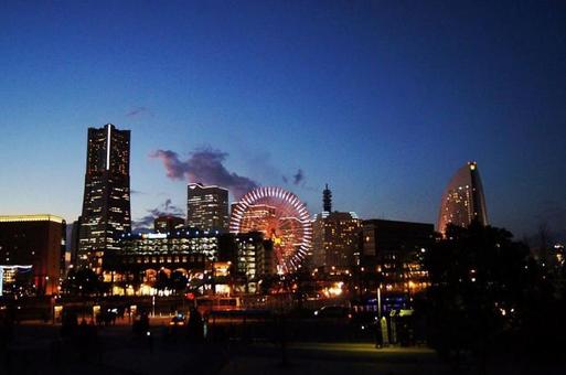 横浜 港,夜景,横浜の写真素材