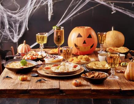 ハロウィンパーティーの食事 ハロウィンパーティーの食事の写真