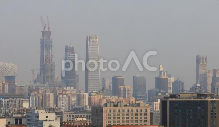 中国　北京市国貿グオマオの高層ビル群 北京,ビル群,高層ビルの写真素材