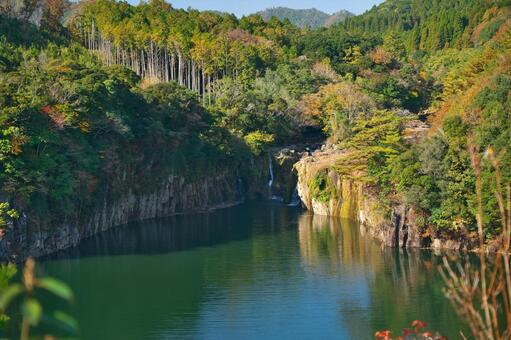 宮崎県小林市　すきむらんどのままこ滝 小林市,宮崎県,須木の写真素材