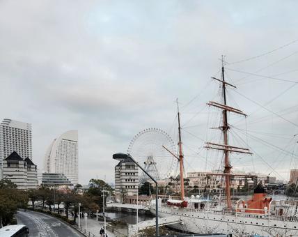 みなとみらい みなとみらい,船,ビルの写真素材