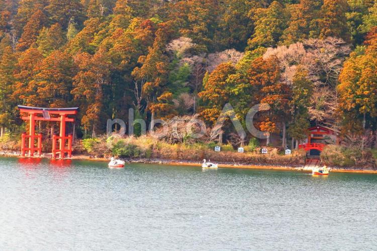 ３月下旬の箱根芦ノ湖の風景 背景,芦ノ湖,湖の写真素材