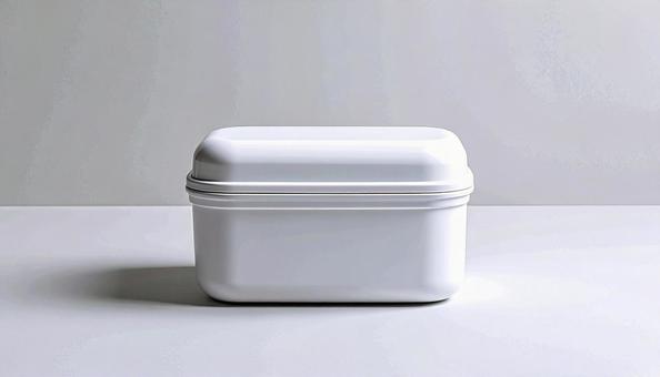 白いランチボックス 白いランチボックスの写真