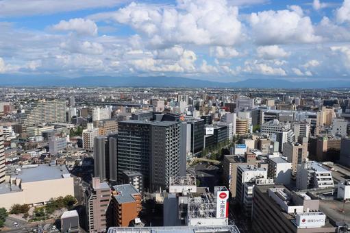 新潟市の町並、新潟日報メディアシップから 新潟市の町並、新潟日報メディアシップから 新潟日報メディアシップ,新潟市内,町並みの写真素材