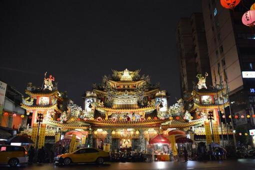 台湾 台湾 台湾,夜街,建物の写真素材