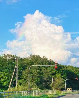Photo, wolkendecke, regenbogen, natürlich, 