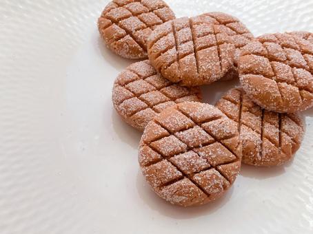 おやつはメロンパン風ココアクッキー おやつはメロンパン風ココアクッキー クッキー,メロンパン,かわいいの写真素材