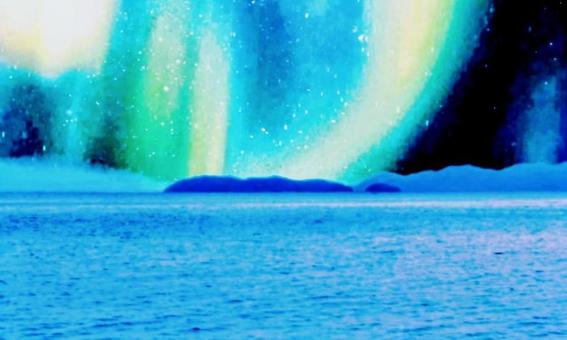 北の国の凍てつく海 北の国の凍てつく海 オーロラ,背景,海の写真素材