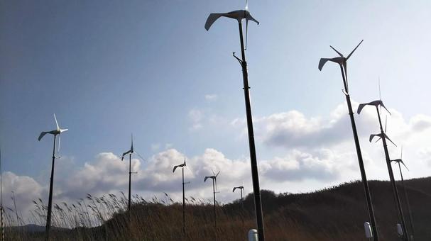 風力発電 風力発電,風車,空の写真素材