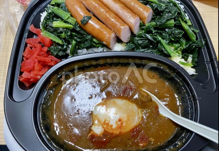 カレー弁当 カレー,テイクアウト,弁当の写真素材
