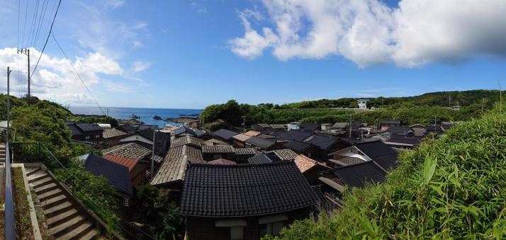 宿根木の街並み パノラマ写真 宿根木の街並み パノラマ写真の写真