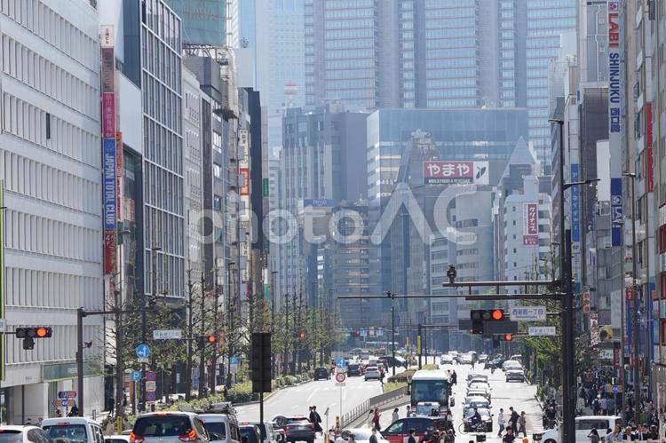 西新宿1丁目交差点 街並み,街角,新宿の写真素材