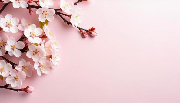 和紙風背景/桜の枝/和モダンの写真