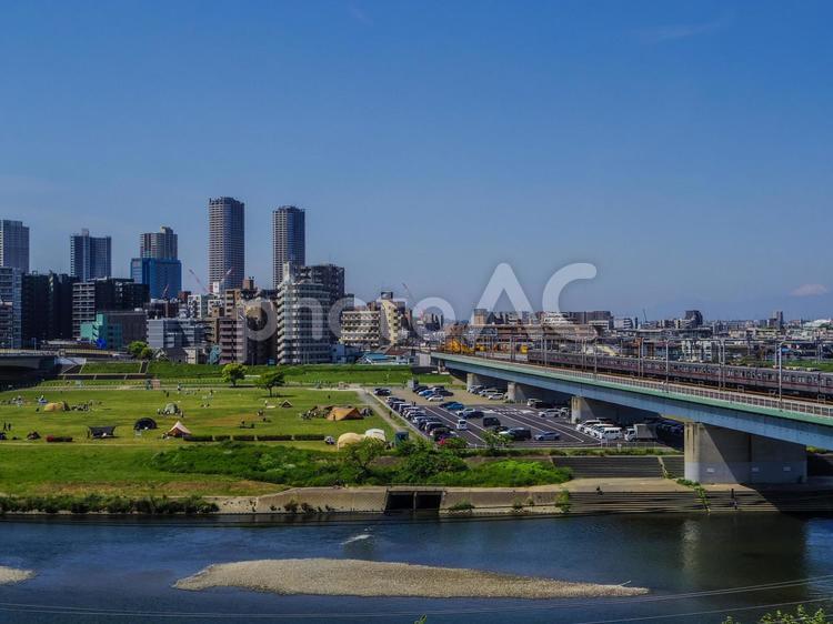 【東京都】大田区・多摩川 【東京都】大田区・多摩川 多摩川,多摩川浅間神社,武蔵小杉の写真素材