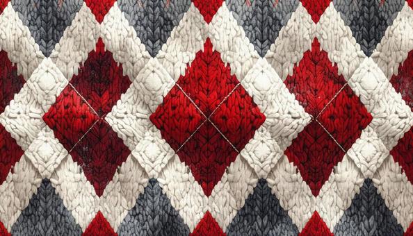 アーガイル模様のセーターの柄のアップ アーガイル模様のセーターの柄のアップの写真