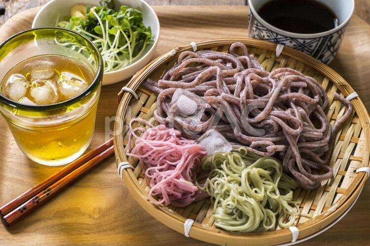 お蕎麦とそうめんのセット 蕎麦,そうめん,麺の写真素材