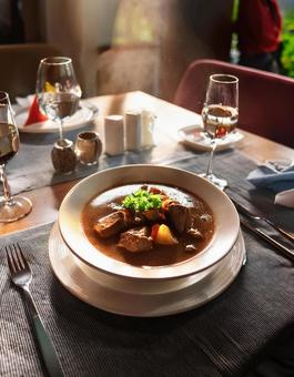 熱々のビーフシチュー ビーフシチュー,シチュー,煮込み料理の写真素材