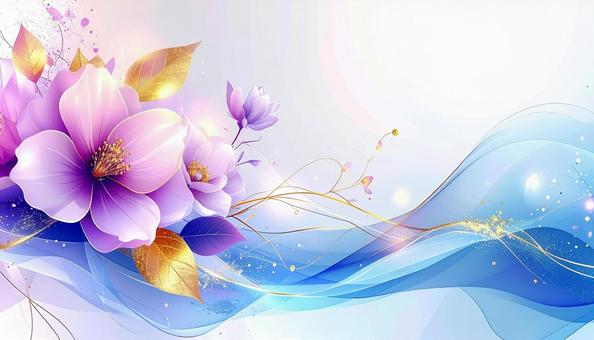 光あふれる花と水流の抽象画の写真