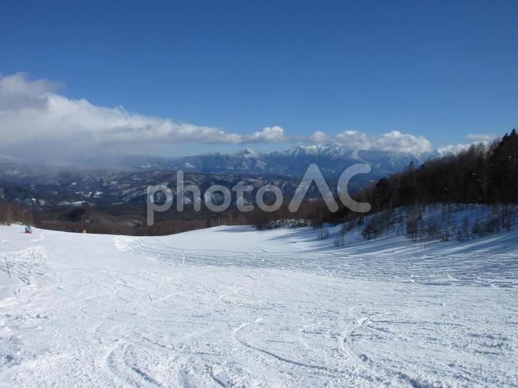 長野県-開田高原マイアスキー場 開田高原,マイア,スキー場の写真素材