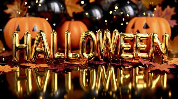 紅葉とカボチャで飾る華やかなハロウィン 紅葉とカボチャで飾る華やかなハロウィンの写真