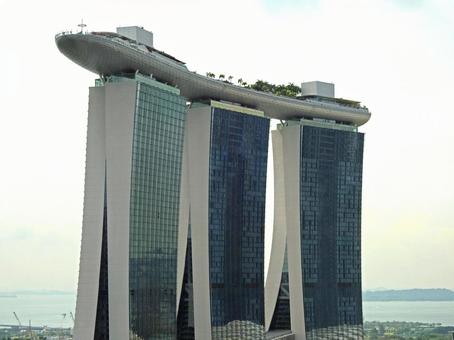 シンガポール人気施設　マリーナベイサンズ マリーナベイサンズ,シンガポール,ホテルの写真素材