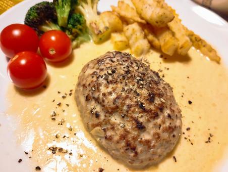 チーズハンバーグ ハンバーグ,チーズハンバーグ,チーズソースの写真素材