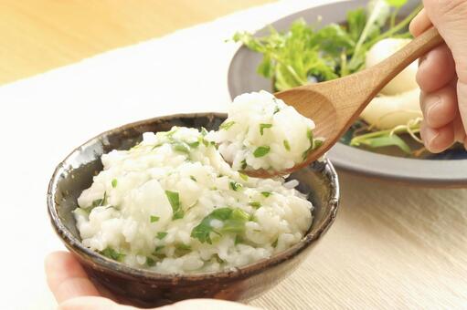 春の七草粥 春の七草,七草,七草粥の写真素材