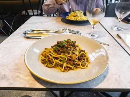 午後のパスタランチタイム パスタ,ランチ,イタリアンの写真素材