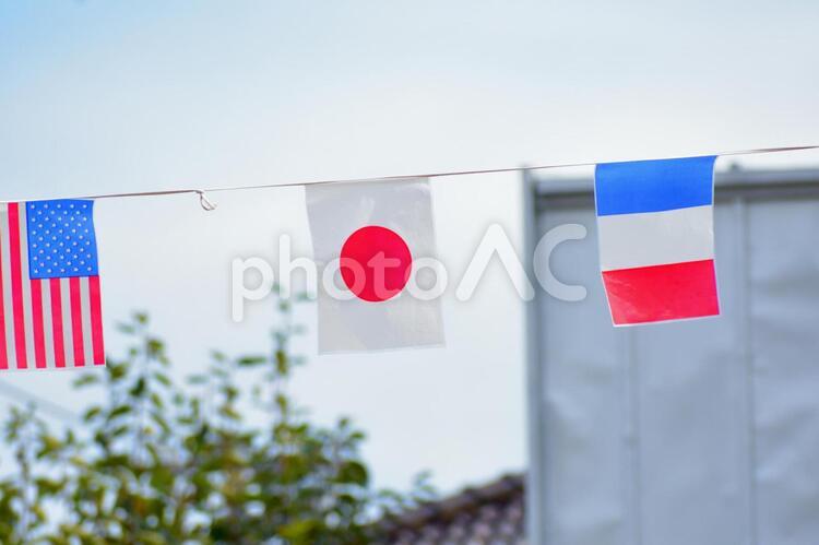 国旗　万国旗 国旗,万国旗,運動会の写真素材