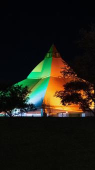 ゆりの里公園ライトアップ ゆりの里公園,福井県,ライトアップの写真素材