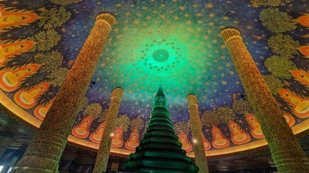 ワット・パクナム・パーシーチャルン ワット・パクナム・パーシーチャルン ワットパクナムパーシーチャルン,タイ,タイ王国の写真素材