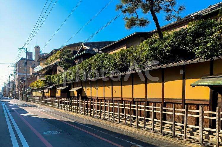 京都の風情ある街並み、麩屋町通 京都,麩屋町通,御池通の写真素材