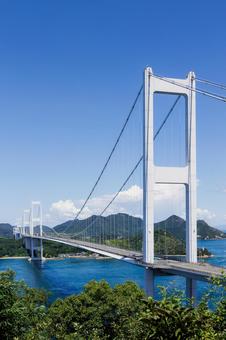 しまなみ海道 来島海峡大橋 しまなみ海道 来島海峡大橋 来島海峡大橋,しまなみ海道,橋の写真素材