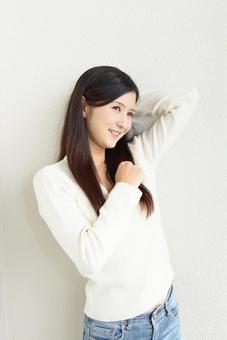 笑顔の女性 笑顔の女性の写真
