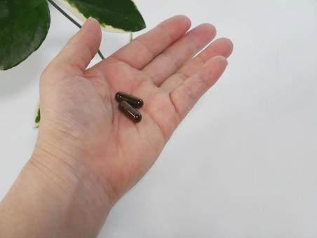 手のひらのサプリメント カプセル剤,手のひら,医薬品の写真素材