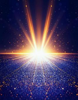 ゴールド　キラキラ　閃光　素材の写真