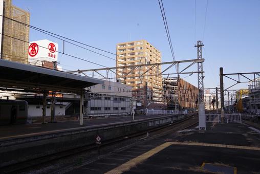 高崎駅（信越本線）・朝 町並み,建物,交通の写真素材