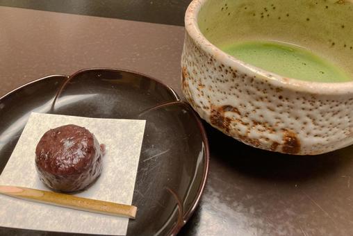 旅館・抹茶と和菓子 抹茶,日本茶,緑の写真素材
