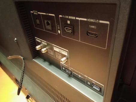 テレビの背面端子部分 テレビの背面端子部分の写真