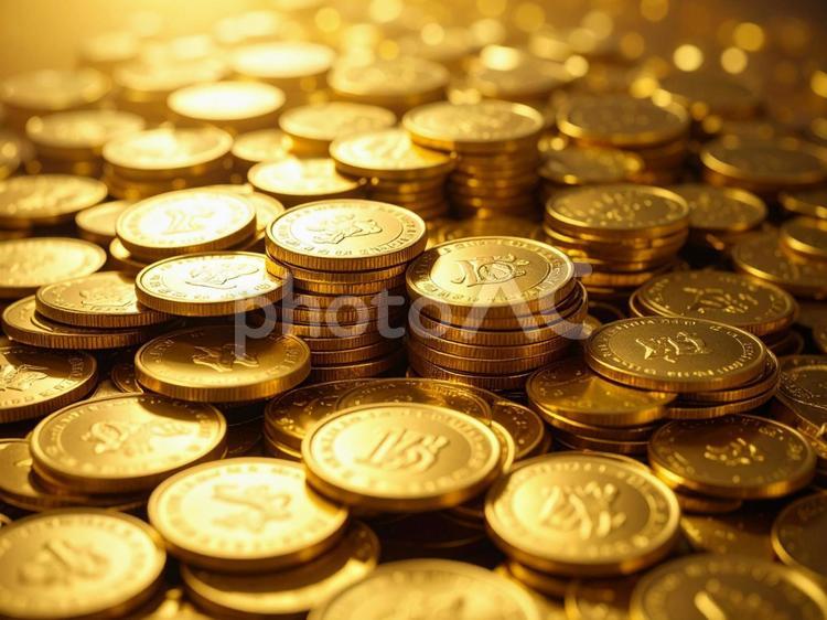 山積みされた金貨 金貨,ゴールド,金の写真素材