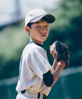 少年と野球 少年と野球の写真