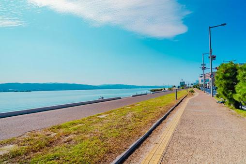【島根】松江宍道湖 島根,松江,宍道湖の写真素材